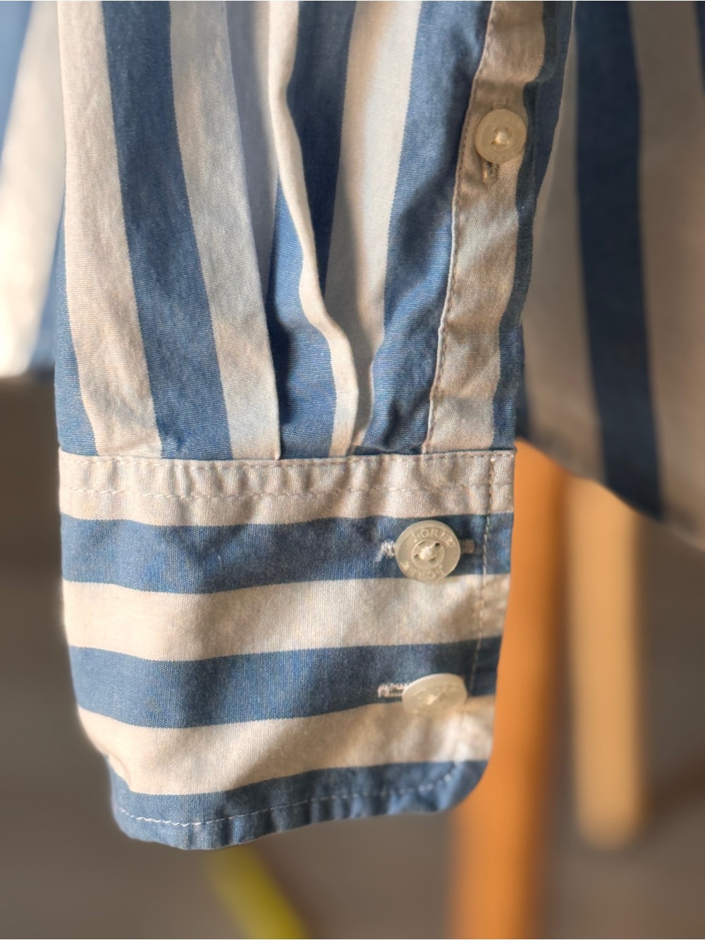 J.Crew Blue White Striped Button Front Shirt Cotton Stretch Women’s Small - Picture 6 of 11